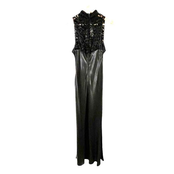 Vintage Zum Zum 90s Y2K Whimsigoth Satin Maxi Dress Size 9/10 Prom Dark Feminine - Picture 4 of 10